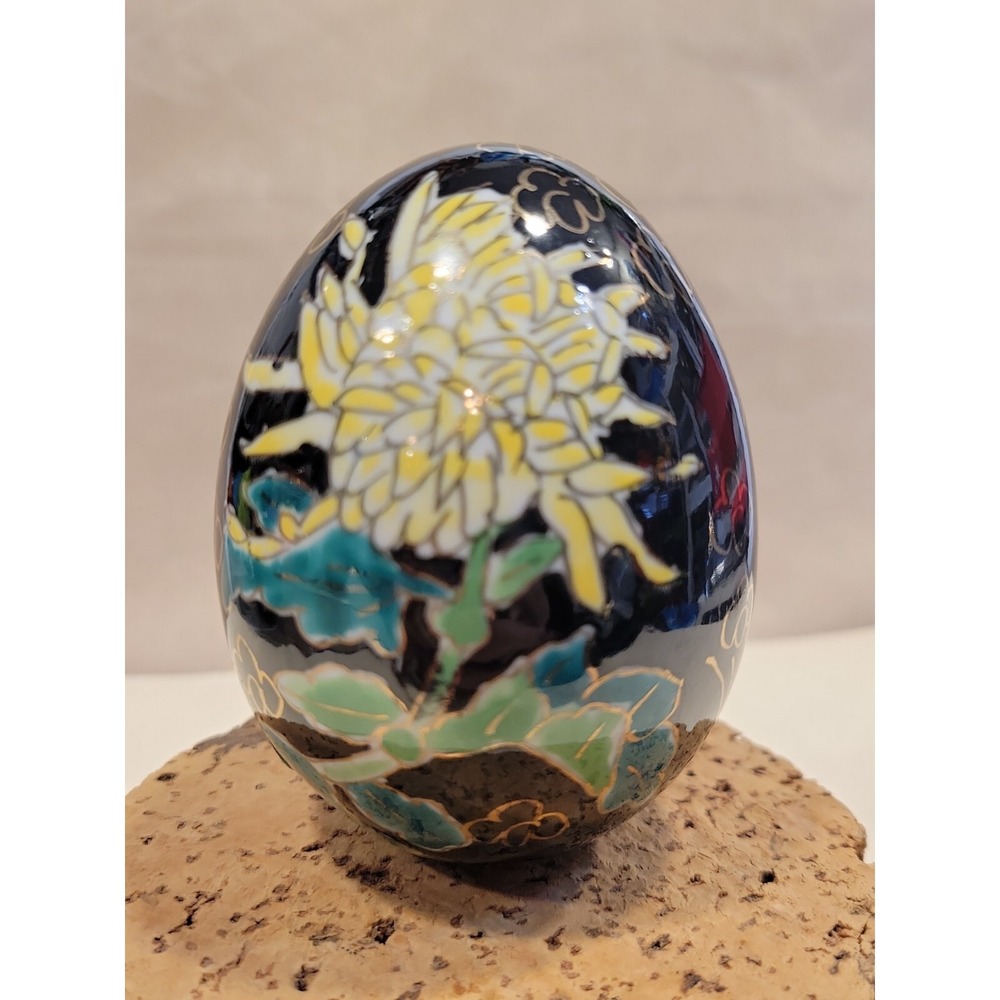 Vintage Handcrafted Egg  Flowers and butterflys